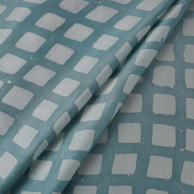 Blue - kutch batik modal silk fabric 28 - handcrafted