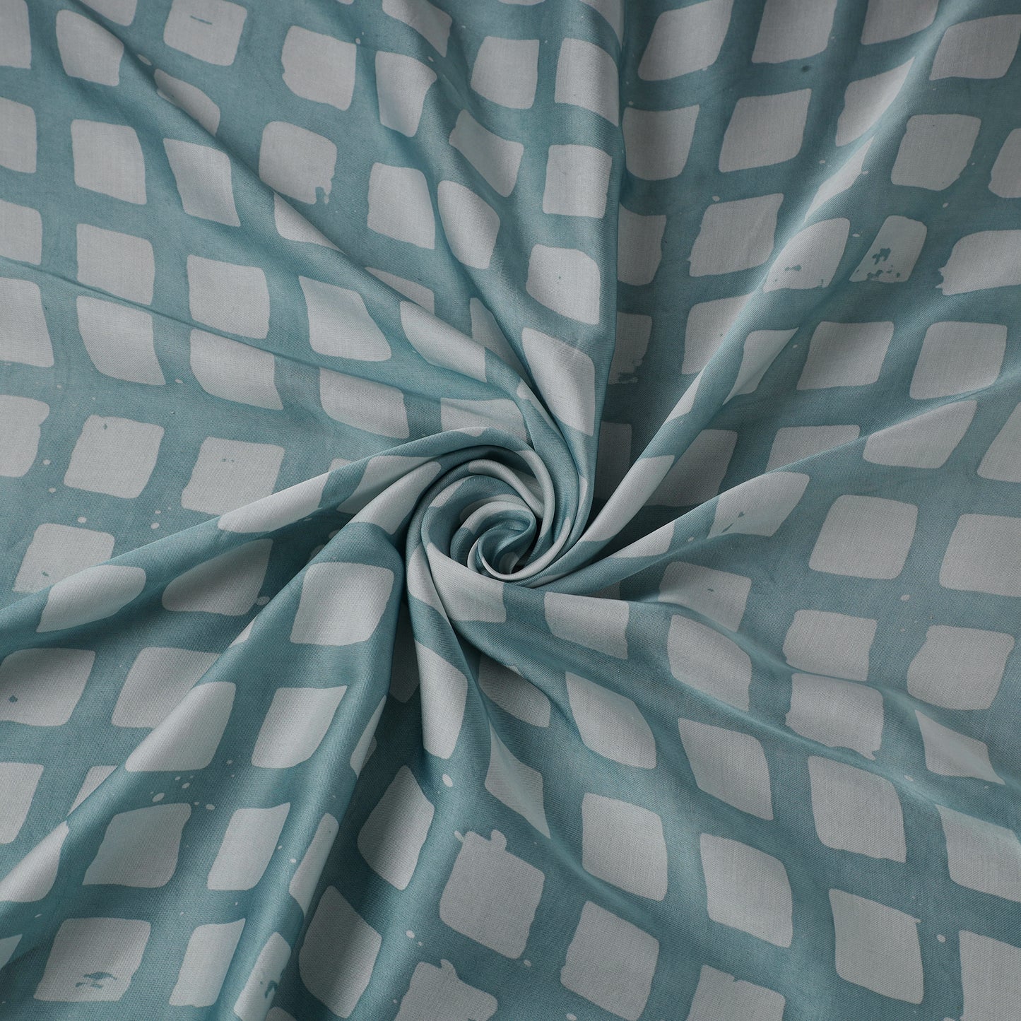 Blue - kutch batik modal silk fabric 28 - handcrafted