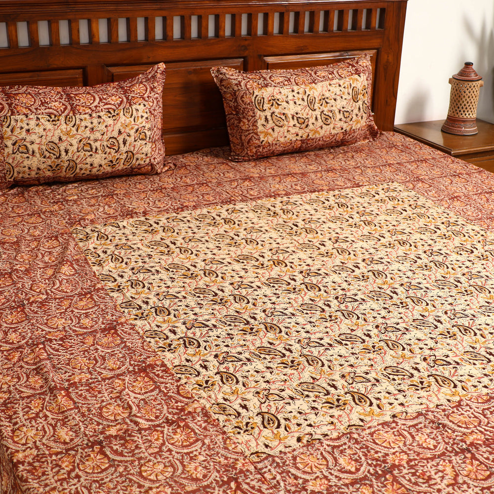 kalamkari  double bed cover set