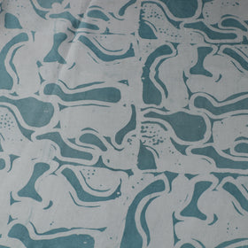 Blue - kutch batik modal silk fabric 27 - handcrafted