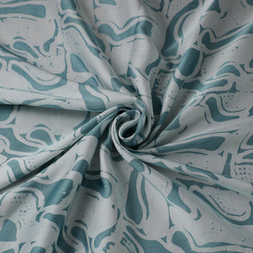 Blue - kutch batik modal silk fabric 27 - handcrafted