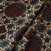 Multicolor - Hand Block Printed Modal Silk Ajrakh Fabric 14