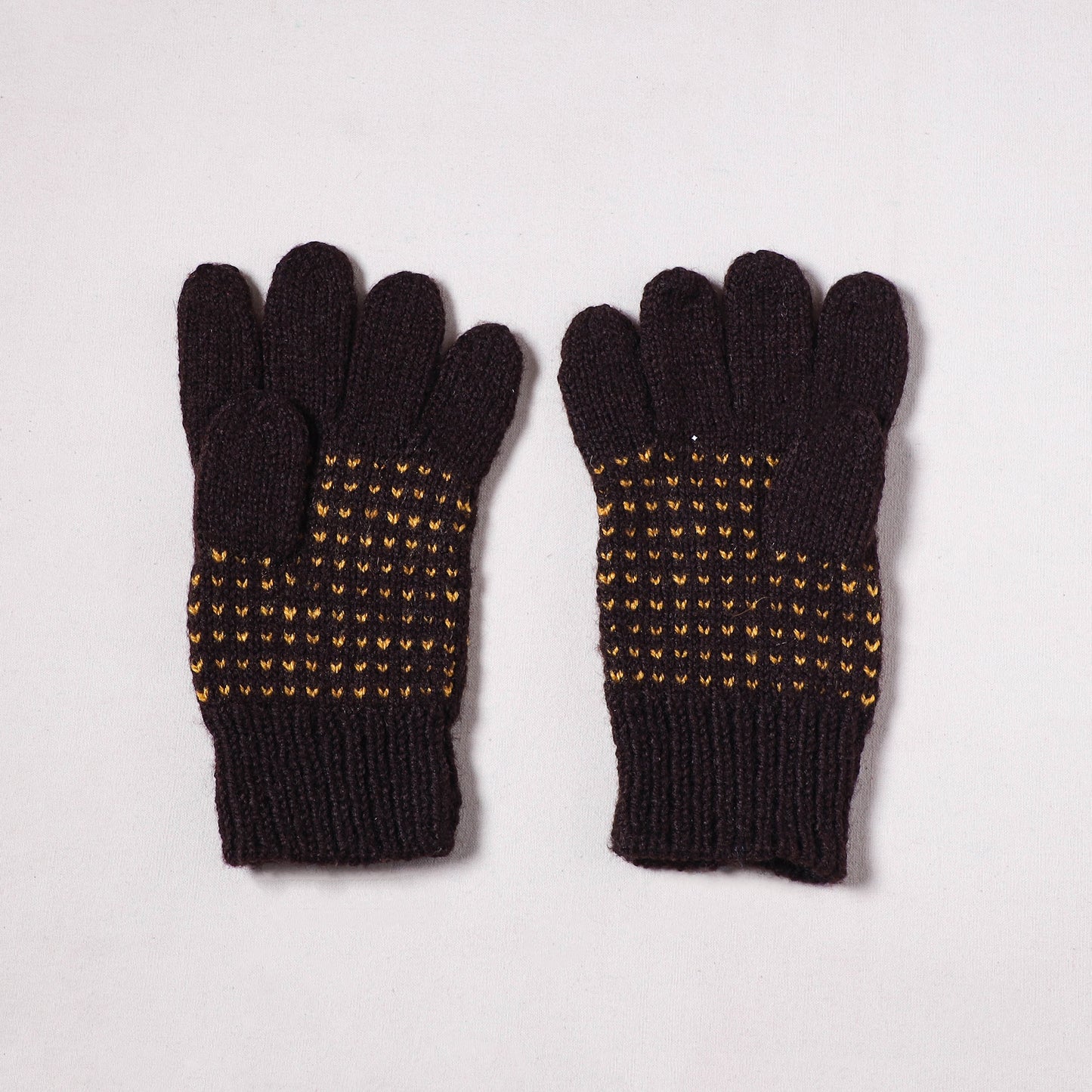 Kumaun Hand Knitted Acrylic Woolen Hand Gloves for Winter (Adult) 42