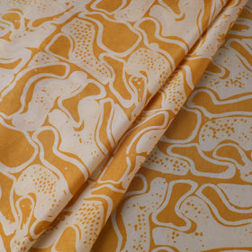 Yellow - kutch batik modal silk fabric 25 - handcrafted