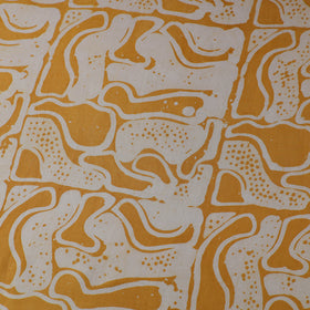 Yellow - kutch batik modal silk fabric 25 - handcrafted