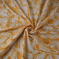 Yellow - kutch batik modal silk fabric 25 - handcrafted