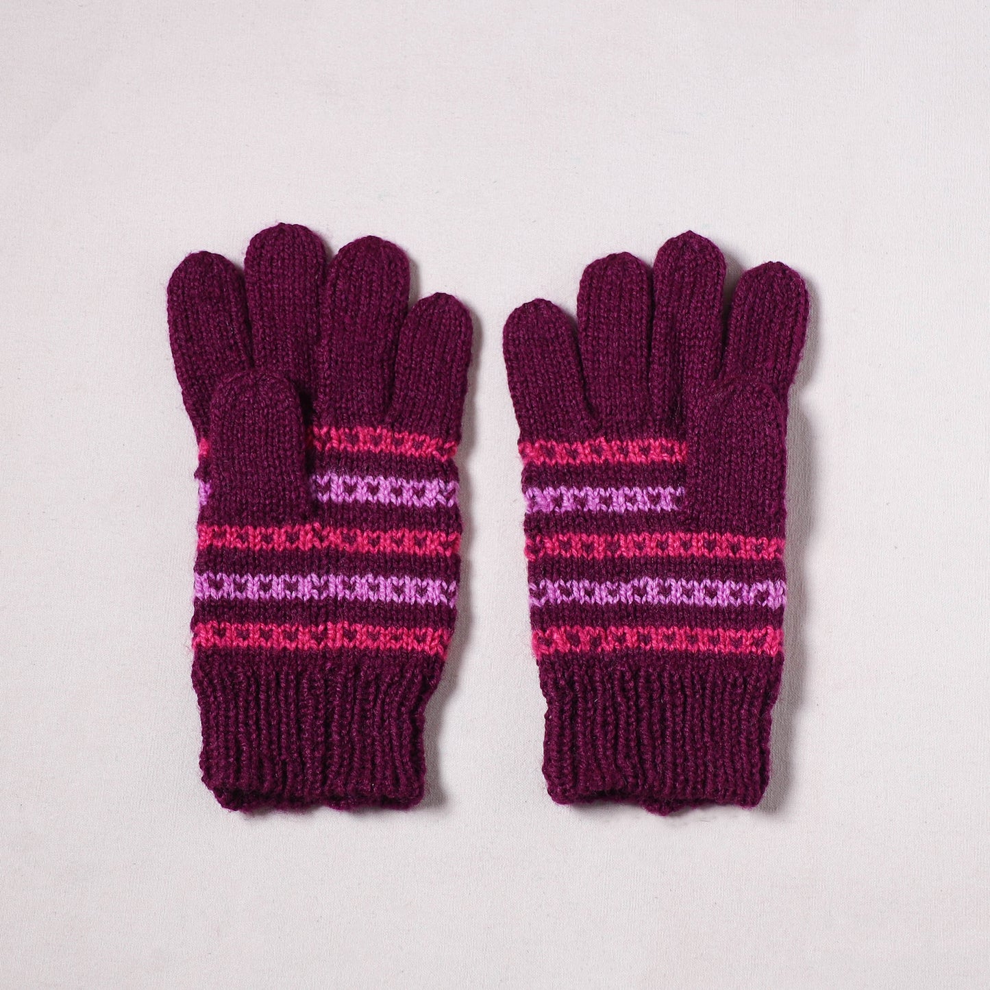 Kumaun Hand Knitted Acrylic Woolen Hand Gloves for Winter (Adult) 43