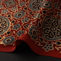 Red - Hand Block Printed Modal Silk Ajrakh Fabric 15