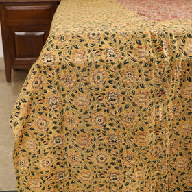Buy Kalamkari Block Printed Patchwork Cotton Double Bed Cover With Pillow Covers Online at iTokri.com