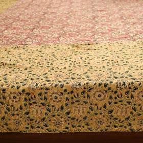 Buy Kalamkari Block Printed Patchwork Cotton Double Bed Cover With Pillow Covers Online at iTokri.com