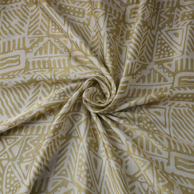 Green - kutch batik modal silk fabric 22 - handcrafted