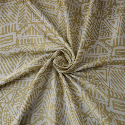 Green - kutch batik modal silk fabric 22 - handcrafted