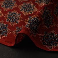 Red - Hand Block Printed Modal Silk Ajrakh Fabric 18