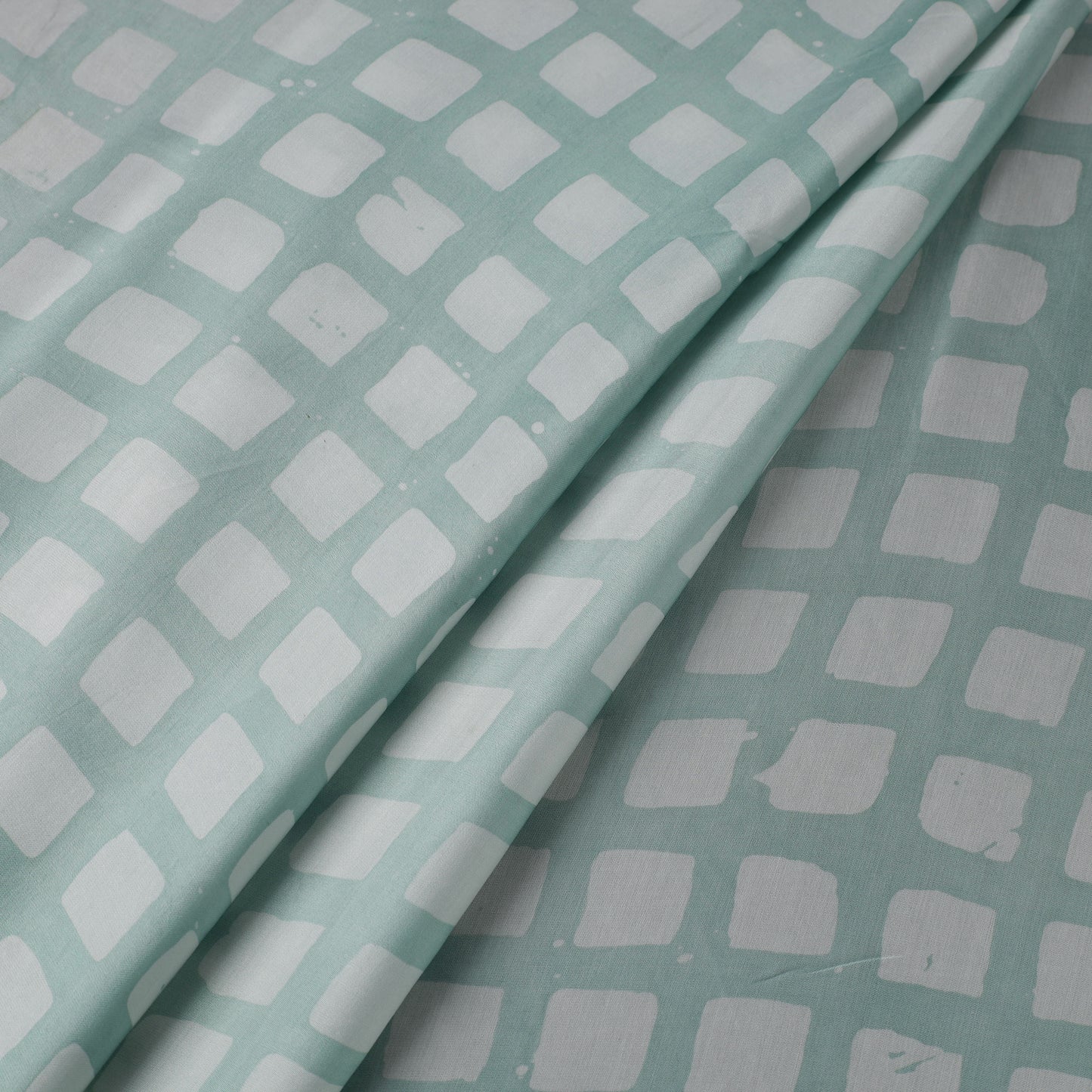 Green - kutch batik modal silk fabric 20 - handcrafted