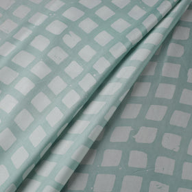 Green - kutch batik modal silk fabric 20 - handcrafted