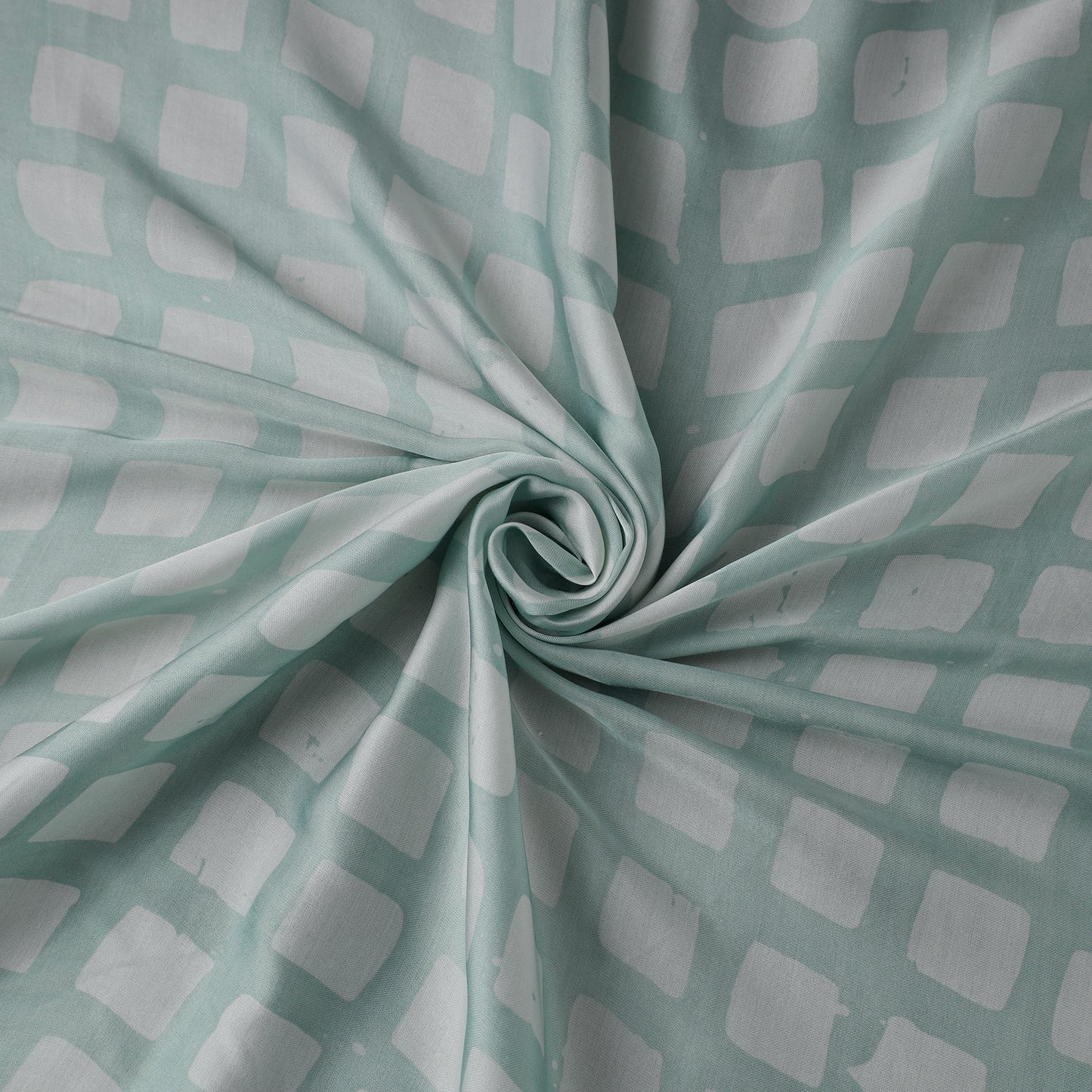 Green - kutch batik modal silk fabric 20 - handcrafted