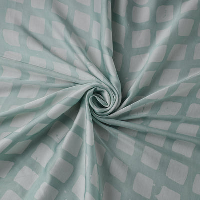 Green - kutch batik modal silk fabric 20 - handcrafted