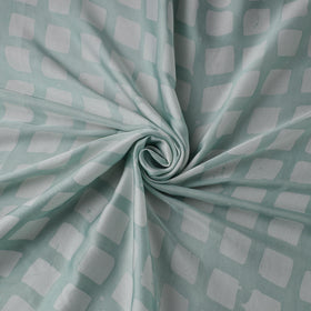 Green - kutch batik modal silk fabric 20 - handcrafted