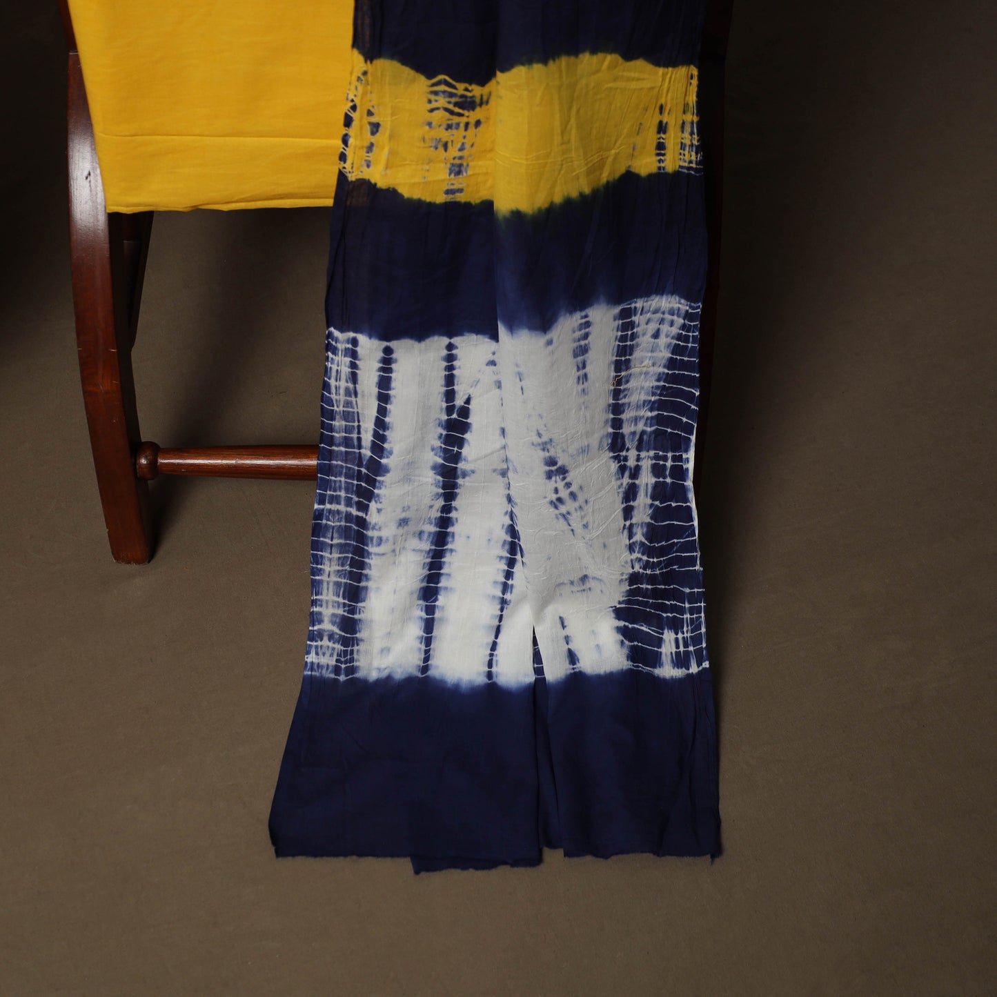 Shibori Tie-Dye Cotton 3pc Unstitched Dress Material Suit Set 03