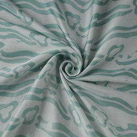 Green - kutch batik modal silk fabric 19 - handcrafted