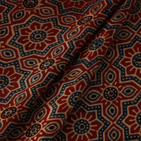 Multicolor - Hand Block Printed Modal Silk Ajrakh Fabric 21