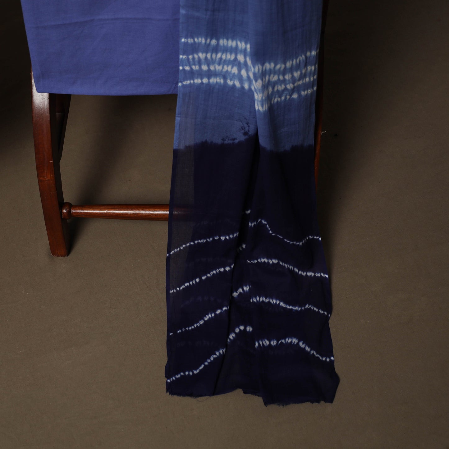 Shibori Tie-Dye Cotton 3pc Unstitched Dress Material Suit Set 04