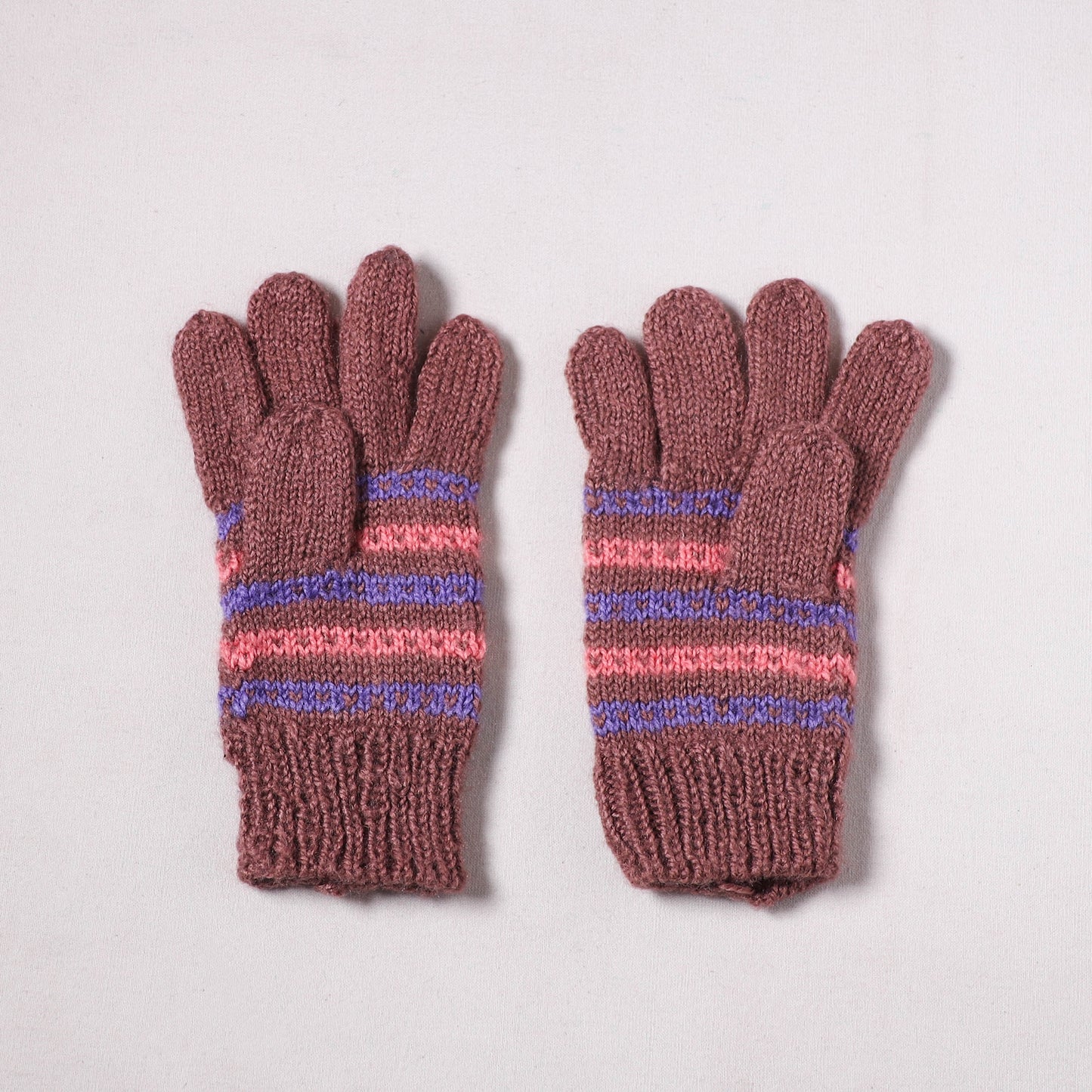 Kumaun Hand Knitted Acrylic Woolen Hand Gloves for Winter (Adult) 31