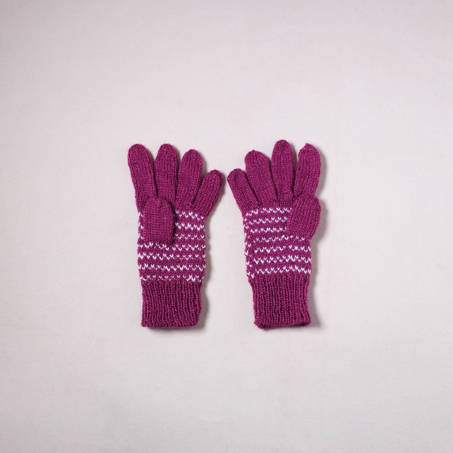 Kumaun Hand Knitted Acrylic Woolen Hand Gloves for Winter (Adult) 33