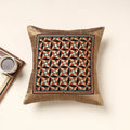 Brown Kutch Jat Hand Embroidery Silk Cushion Cover