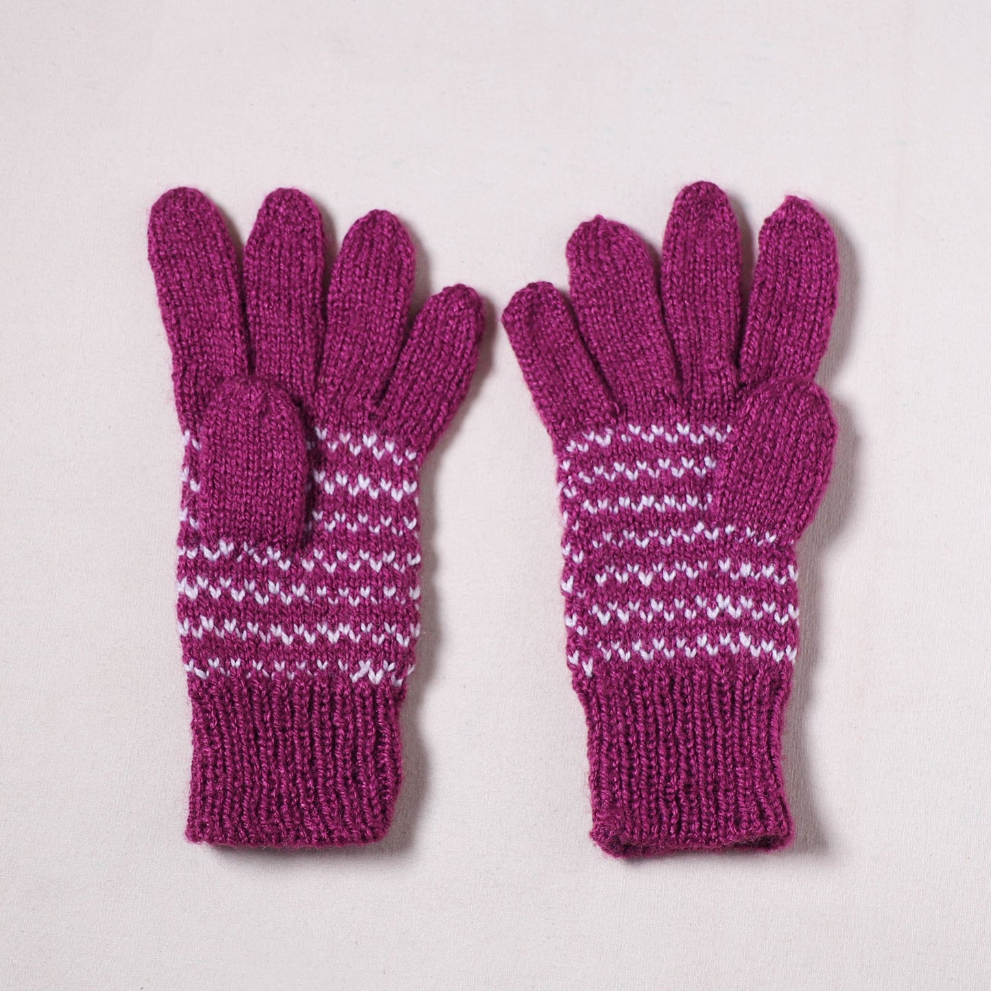 Kumaun Hand Knitted Acrylic Woolen Hand Gloves for Winter (Adult) 33