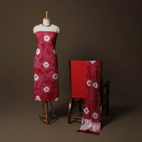 Shibori Tie-Dye Cotton 3pc Unstitched Dress Material Suit Set 06