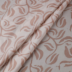 Brown - kutch batik modal silk fabric 15 - handcrafted