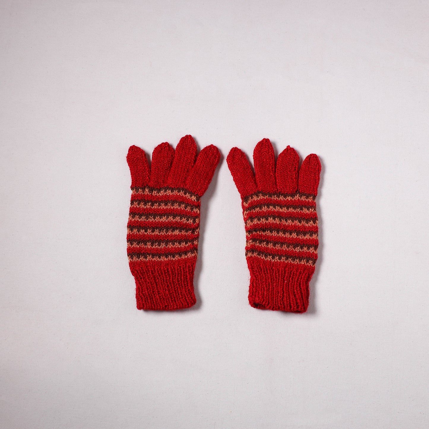 Kumaun Hand Knitted Acrylic Woolen Hand Gloves for Winter (Adult) 34