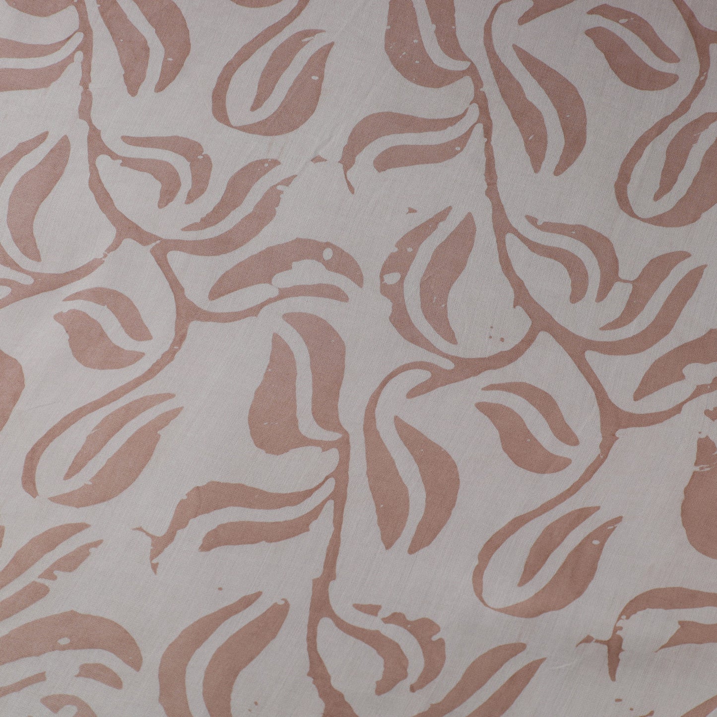 Brown - kutch batik modal silk fabric 15 - handcrafted