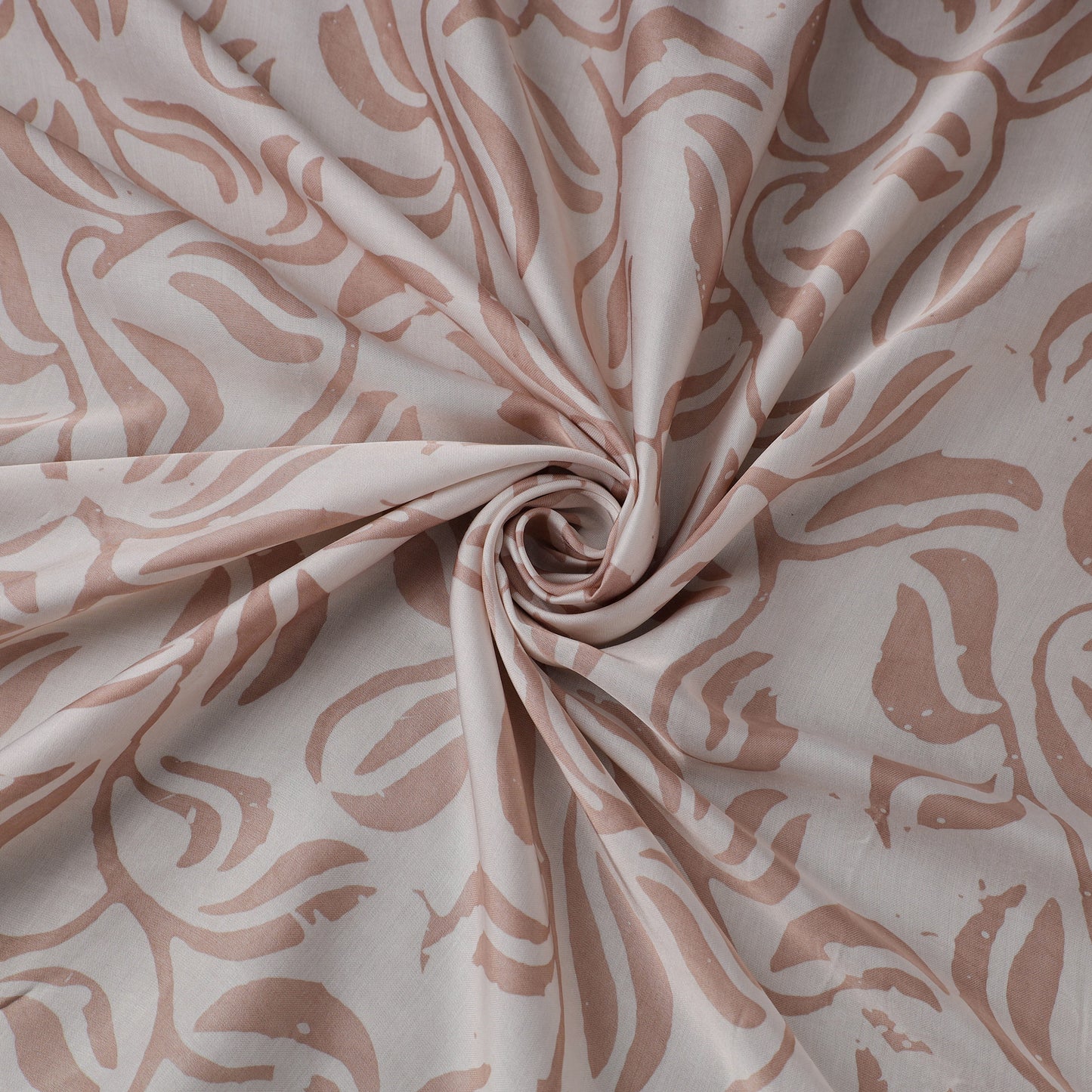 Brown - kutch batik modal silk fabric 15 - handcrafted