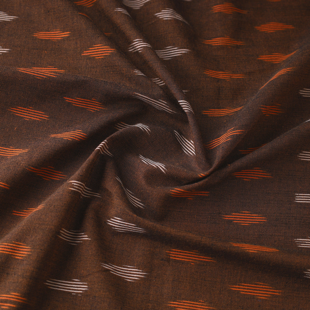 Brown - Pochampally Ikat Weave Cotton Fabric 12