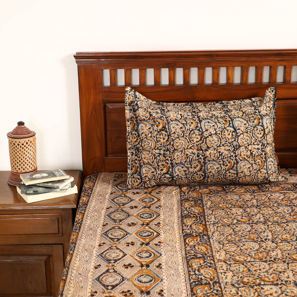 kalamkari double bed cover set