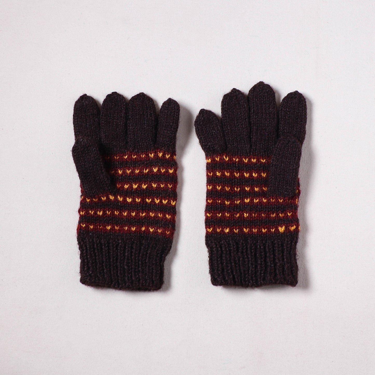 Kumaun Hand Knitted Acrylic Woolen Hand Gloves for Winter (Adult) 35