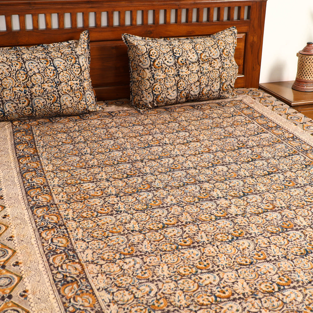 kalamkari double bed cover set