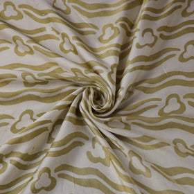 Green - kutch batik modal silk fabric 14 - handcrafted