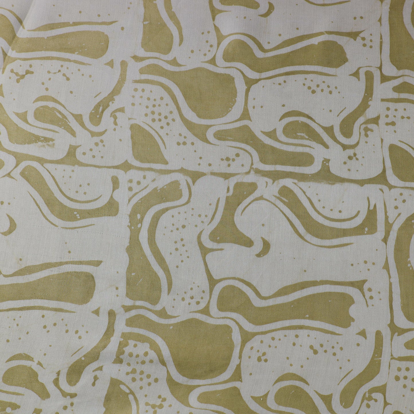 Green - kutch batik modal silk fabric 13 - handcrafted