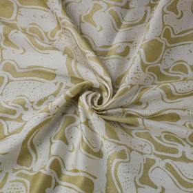 Green - kutch batik modal silk fabric 13 - handcrafted