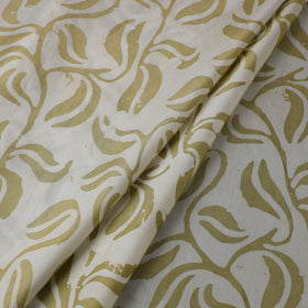 Green - kutch batik modal silk fabric 12 - handcrafted