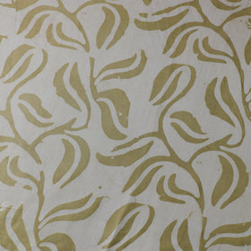 Green - kutch batik modal silk fabric 12 - handcrafted