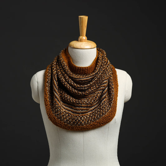 Brown - Kumaun Hand Knitted Woolen Cowl 94