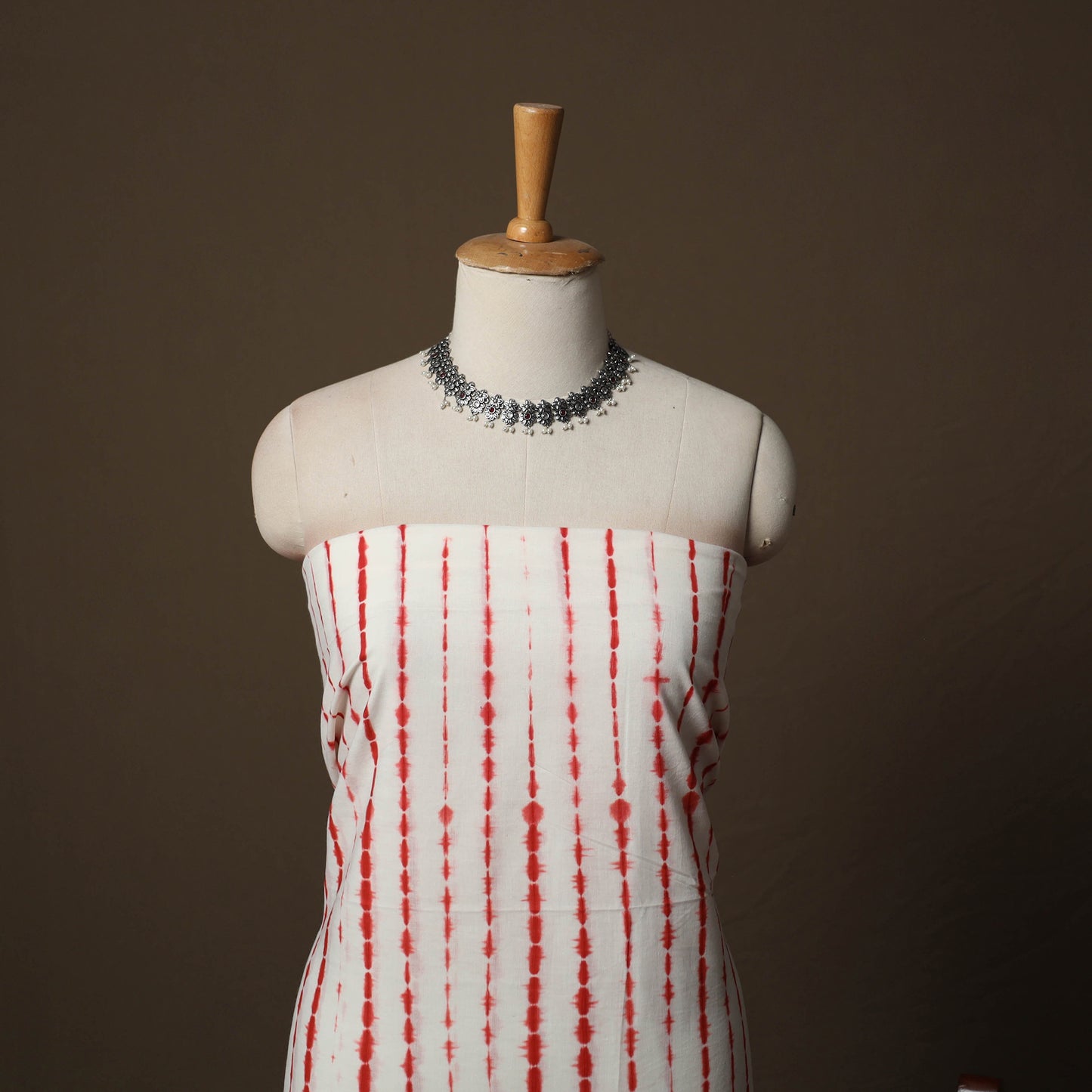 Shibori Tie-Dye Cotton 3pc Unstitched Dress Material Suit Set 07