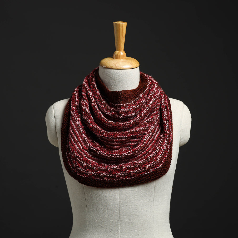 Maroon - Kumaun Hand Knitted Woolen Cowl 95