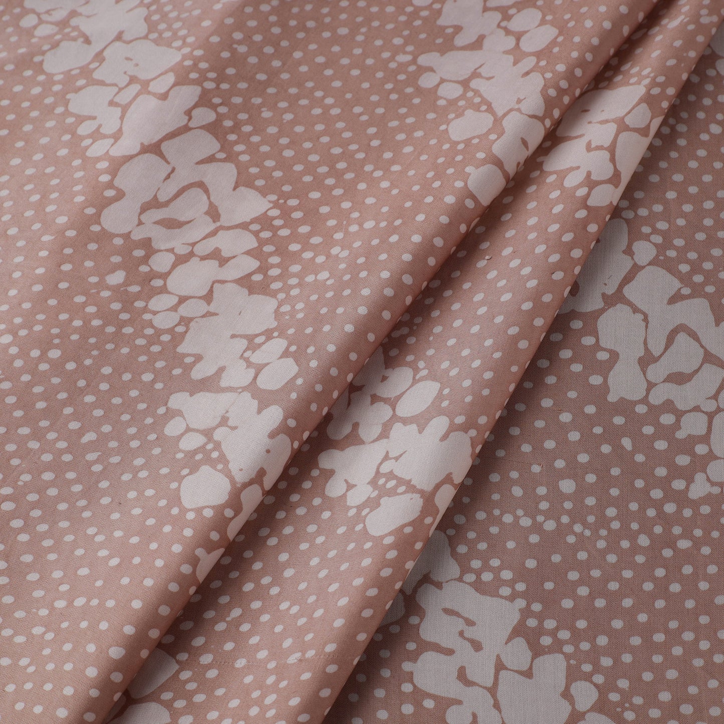 Brown - kutch batik modal silk fabric 10 - handcrafted