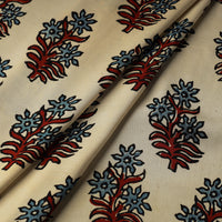 White - Hand Block Printed Modal Silk Ajrakh Fabric 28