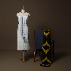 Shibori Tie-Dye Cotton 3pc Unstitched Dress Material Suit Set 08
